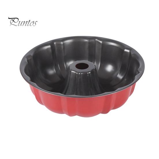 

Форма для кекса с антипригарным покрытием, 9,5-дюймовая круглая рифленая трубчатая форма из углеродистой стали для кексов, форма для выпечки желе, желатина, шоколадного пудинга, прочная форма для выпечки красный