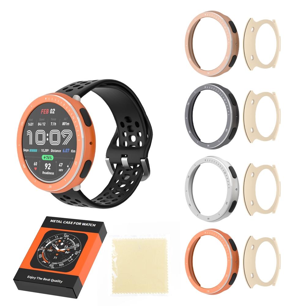 For Amazfit Active2 Sapphire Edition Smartwatch Metal Case Bezel Case Solid Color Replacement Hard Case Ergonomic Design arancione