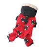 Small Dog Winter Jumpsuit Fleece Lined Cotton Pet Clothes Hooded Warm Outfit for Puppies and Small Breeds Soft Comfortable Material