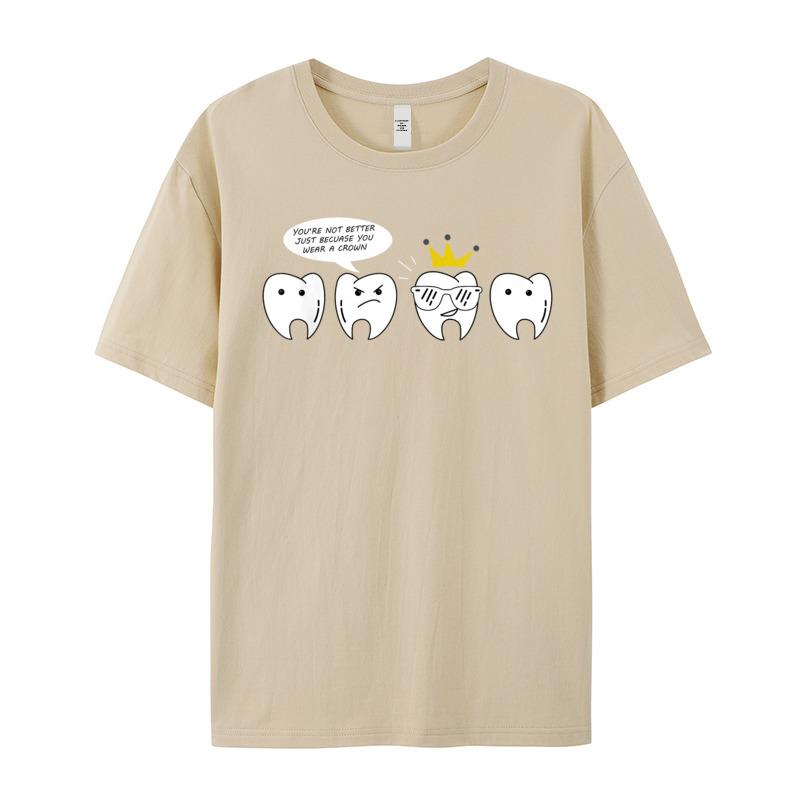 Funny Tooth Shirt For Dentist Crewneck Tshirt Father Day Party Tees Short Sleeve Hip Hop 100 Cotton Tops T Shirt Female