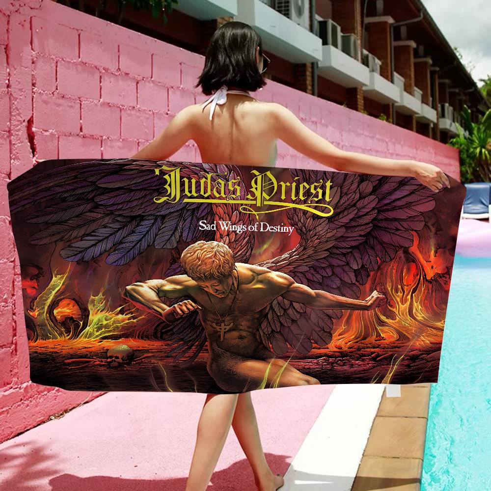 J-Judas Priest Rocková Kapela Anime Plážový Ručník Měkký Savý Žínka Dětské Dárky Pro Děti Cestování Kempování Posilovna