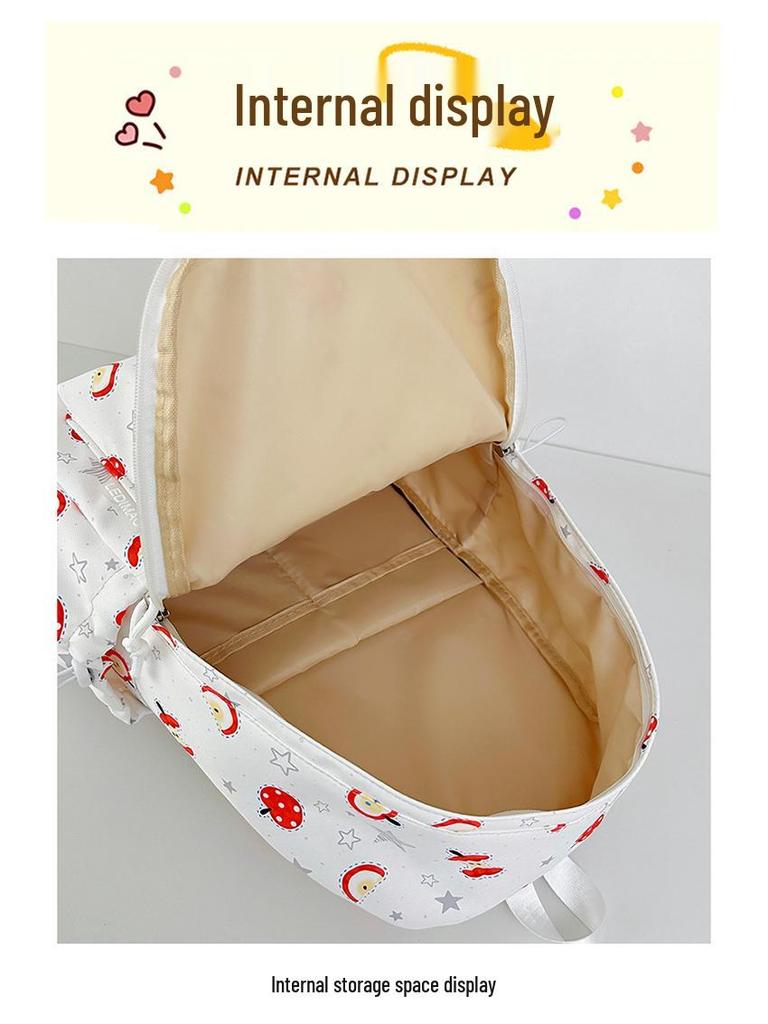 Lightweight Cute Print Backpack for Middle & High School Girls: Large Capacity