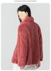 Women's Gray Double-Sided Fleece Hoodie Jacket, Plus Velvet, Thickened, Windproof Stand Collar, Long Sleeve, Warm Outerwear for Autumn/Winter