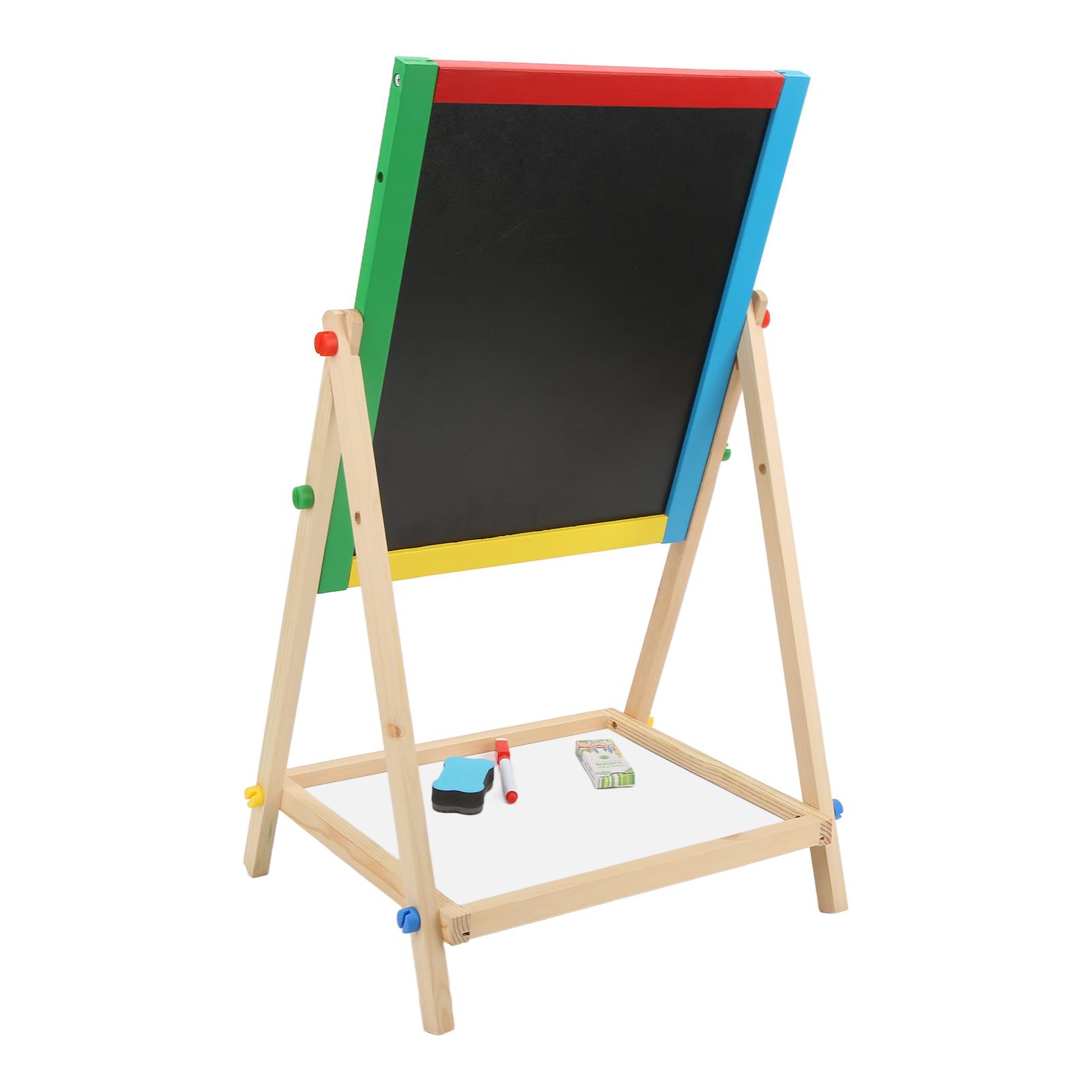 

Художественный мольберт детский многофункциональный деревянный два в одном двухсторонний черно-белый чертежная доска