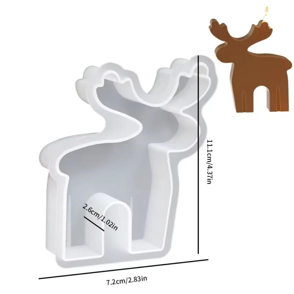 Christmas Tree Silicone Candle Mold Elk Soap Plaster Making Tool Gingerbread Man Mold for Candle Making DIY Gift