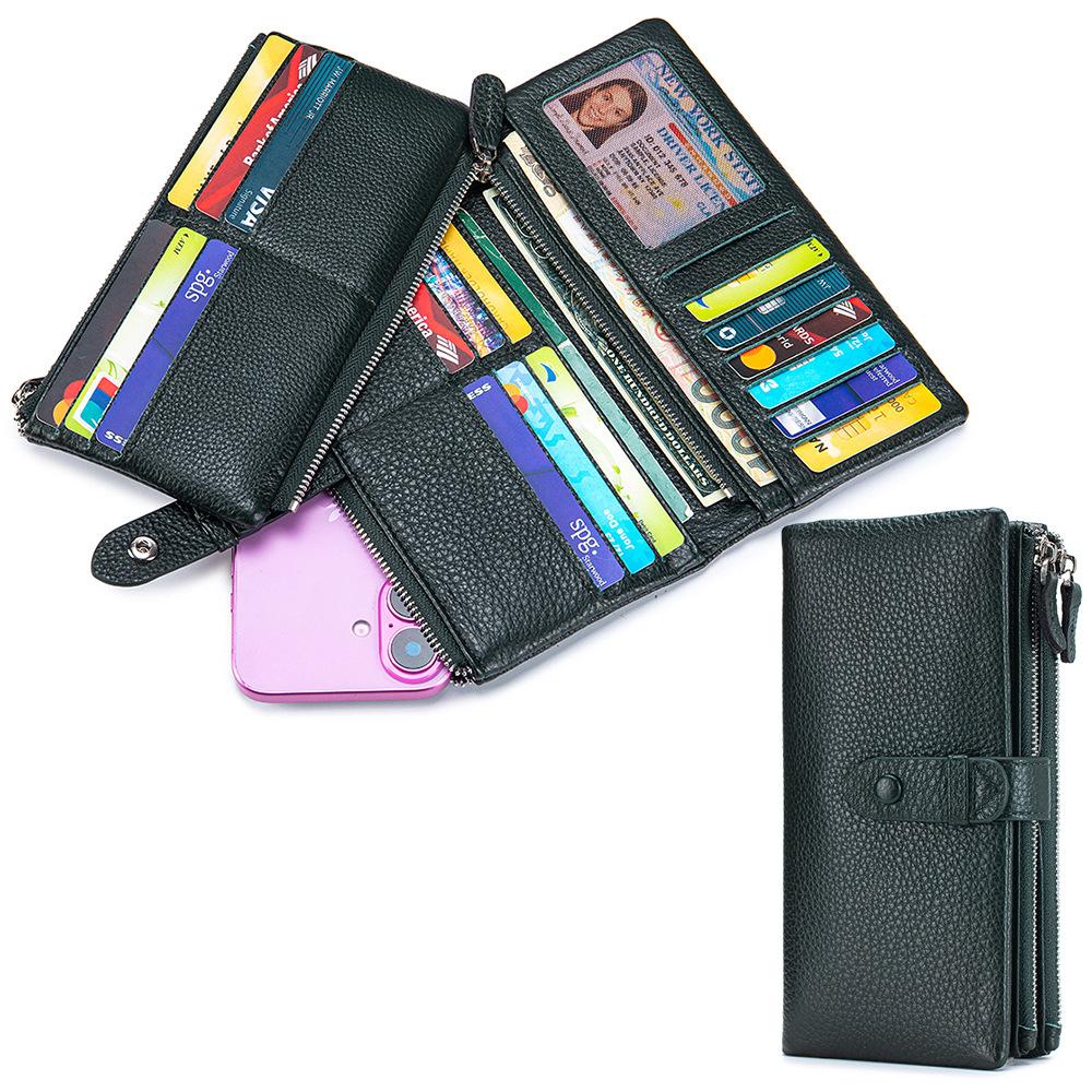 Long Clutch Bag, Soft Leather, Multi-function Wallet, Large-capacity Mobile Phone Bag, Multi-card Position, Removable Card Bag.