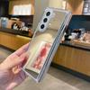 Girl Makeup Mirror  Airbag Bumper Case for Samsung Galaxy Z Fold 7 6 5 4 3 Fold 7 Z Fold 6 5 Plating Mirror Cover Z Fold 7
