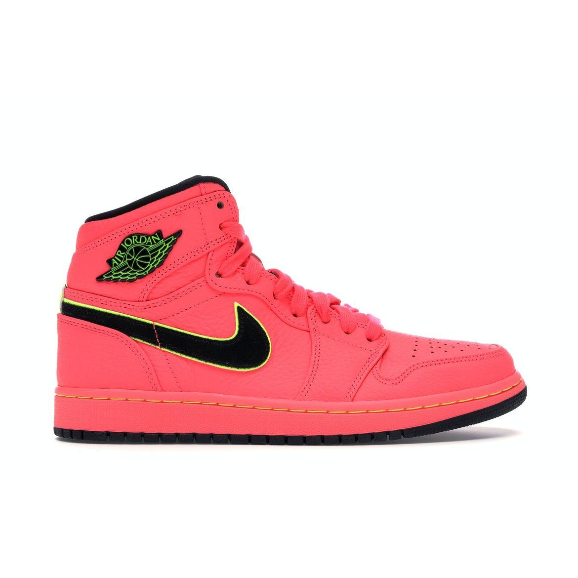 

Женские кроссовки Air Jordan 1 High Premium Hot Punch Red Black-Volt AQ9131-600