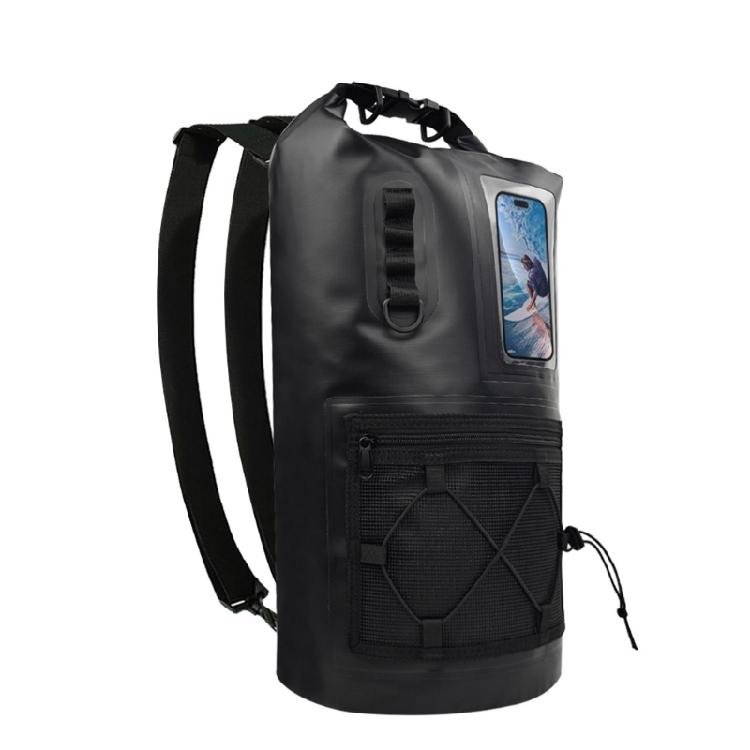 Hiking Day Dry Bag Backpack with PVC Roll Top Closure, Waterproof Storage Design and Front Outer Pocket Access