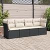 VidaXL Garden Lounge Set 4 Pcs with Cushions Black Braided Resin 3217226