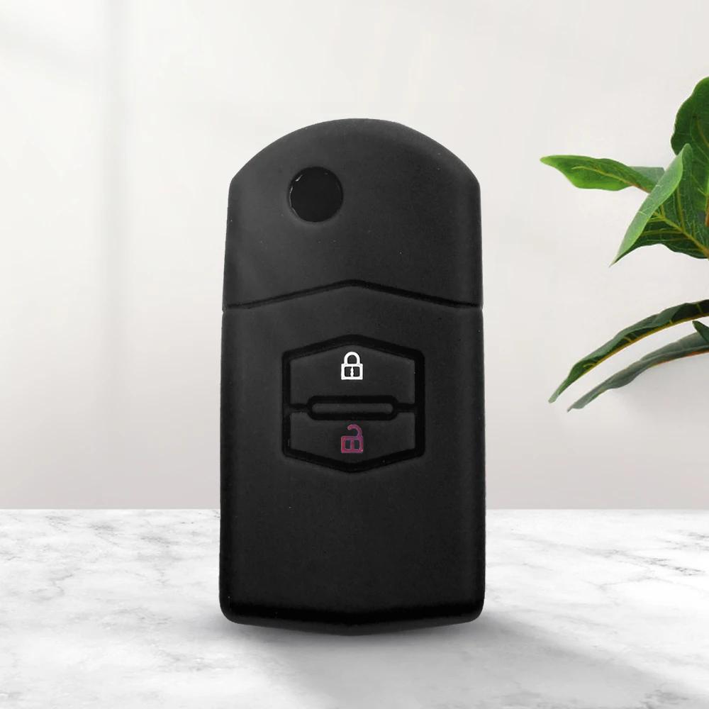 2 Buttons Silicone Remote Fob Flip Car Key Case Cover for Mazda M2 3 5 M6 8 Speed CX-5 CX7 CX-9 MX-5 RX