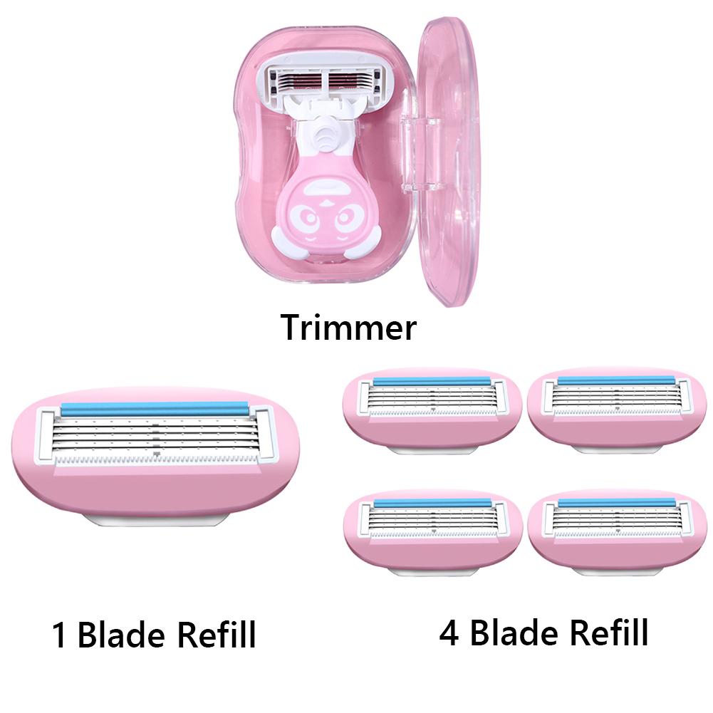 Women Portable Shaver Trimmer Hair Shaver 5 Blades Razor Safety Razor Blades Face/ Leg/ Armpit/ Bikini Beauty Hair Removal