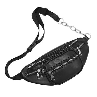 ALOHAMONI Body PU-Leder mit großem, geräumigem Schultergurt, schlank und geeignet für Männer und Frauen, 3-Wege-Tasche/Hüfttasche/Verschluss, Kette, Leicht, Fassungsvermögen,