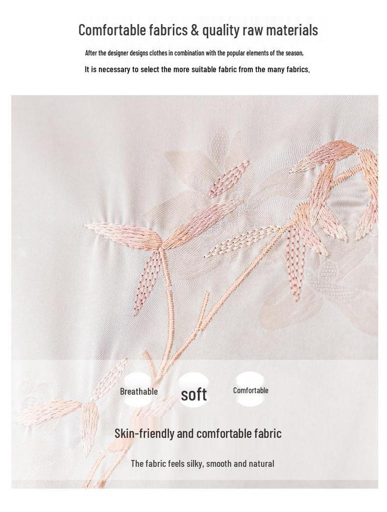 Elegant 2026 Summer Chinese Style Imitation Silk T-shirt with Gauze Sleeves for Middle-aged and Elderly Women