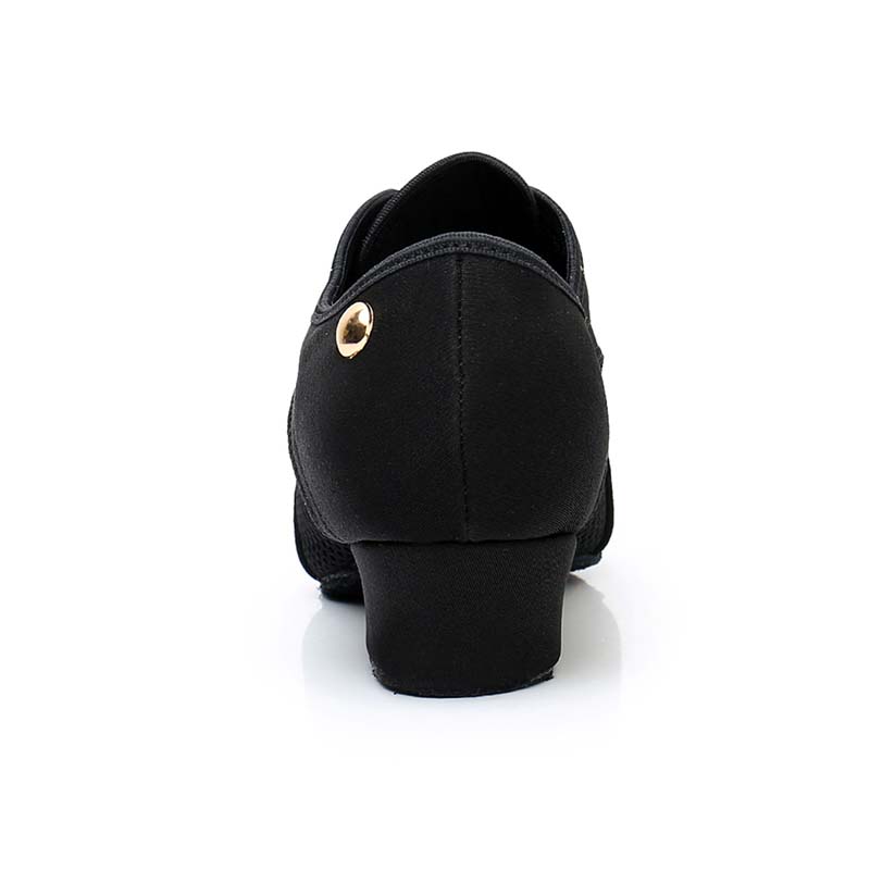 3.5cm Heel Women Soft Sole Latin Dance Shoes Suede Sole Spring Summer Black Breathable Dance Shoes