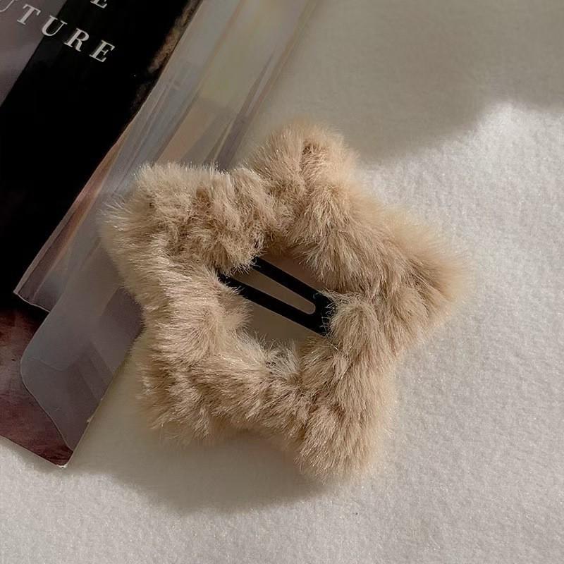 

Luxury Macaron Plush Star Hair Clips for Bangs & Side Hair