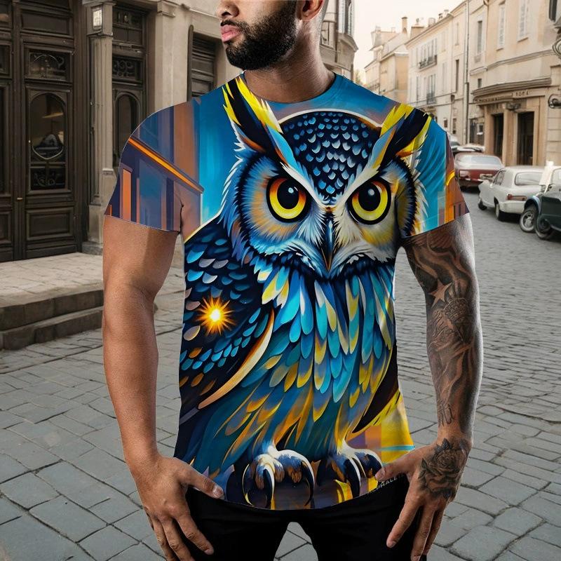 3D Digital Printing T-Shirt Teen Men's Short Sleeve Top Versatile Breathable