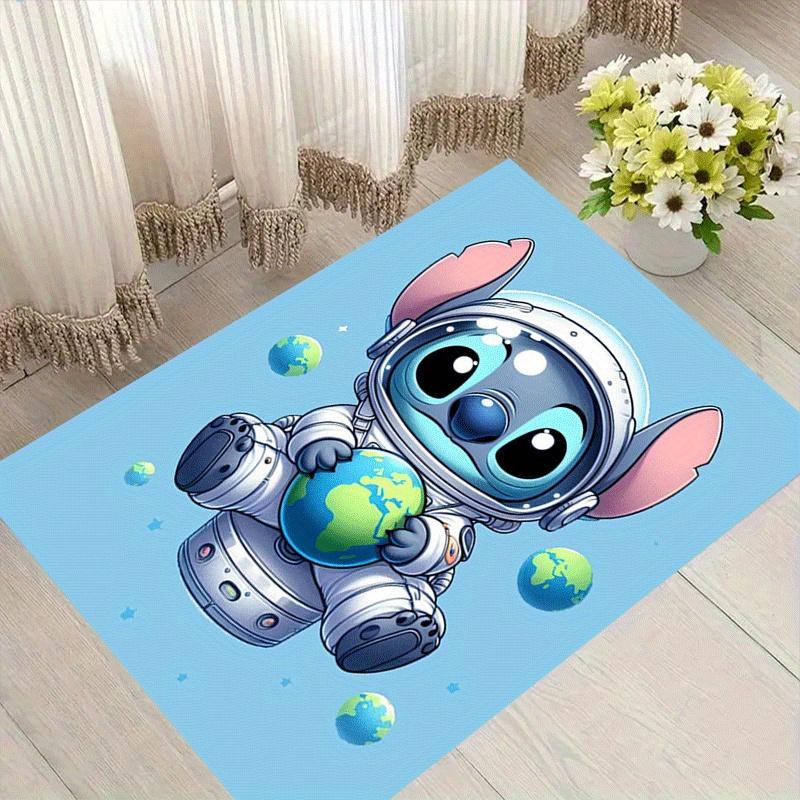 

1pc Cute Stitch Pattern Area Rug Soft Flannel Floor Mat for Living Room,Office,Bedroom and Carpet,Sofa Coffee Table Floor Mat 60cm by 90cm