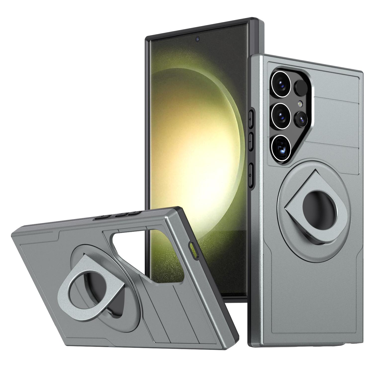 

Магнитный чехол для Samsung Galaxy S25 Ultra, сдвижная шторка для камеры Camshield, ТПУ+ПК, подставка, чехол для телефона Titanium Grey