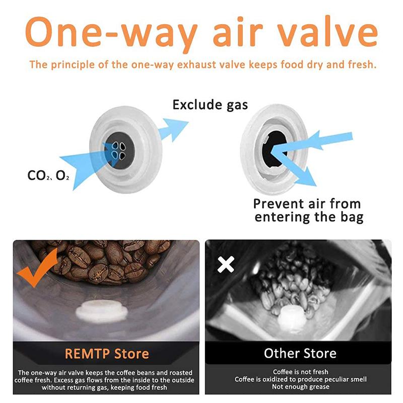 50Pcs Coffee Stand Up Pouch With Valve &Ziplock Pulltab Ground Coffee Beans Nutdried Tea Leaf Mga Pouches Ng Kap