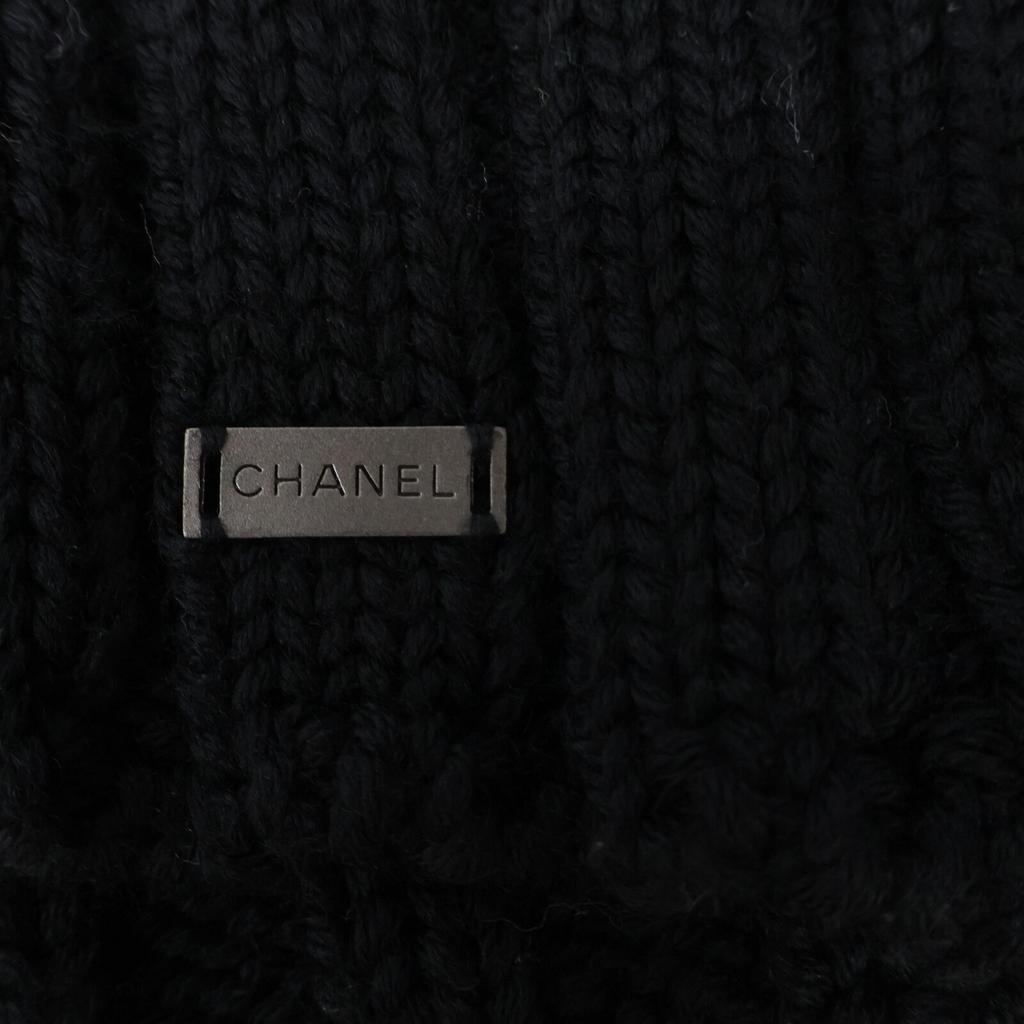 Chanel Black 99A P14413V00672 Mid-gauge Rib Knit Tops 38 blackUsed