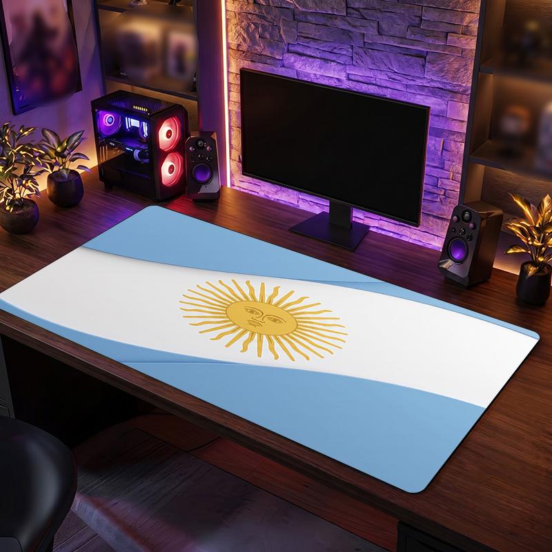 Argentina Football Crest Mouse Pad, Extended Non Slip Rubber Desk Mat for Gaming Office Laptop Fan Gift