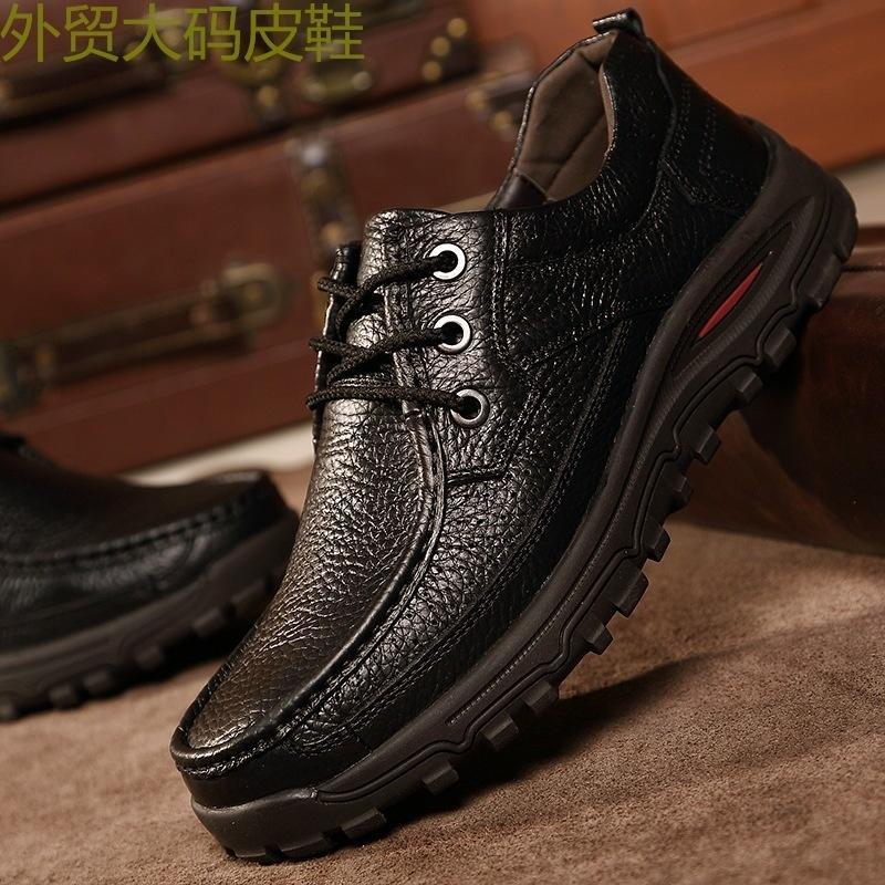 Genuine Leather Black Brown Men Flats Shoes Hand Sewing Men Oxfords