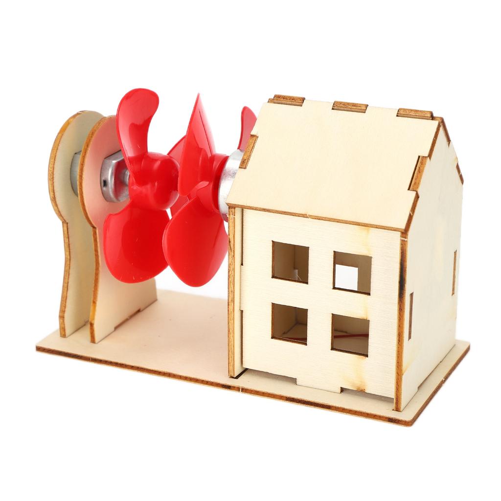 Mini Wind Power Station Toy DIY Wooden Physical Science Experimental Equipment for Children
