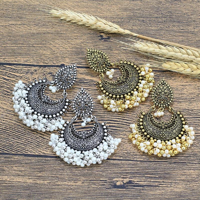 Retro Indian Bollywood Earrings Ethnic Style Earrings Kundan Peacock Jhumka Jhumki Drop Earring Gypsy Jewelry Decoration