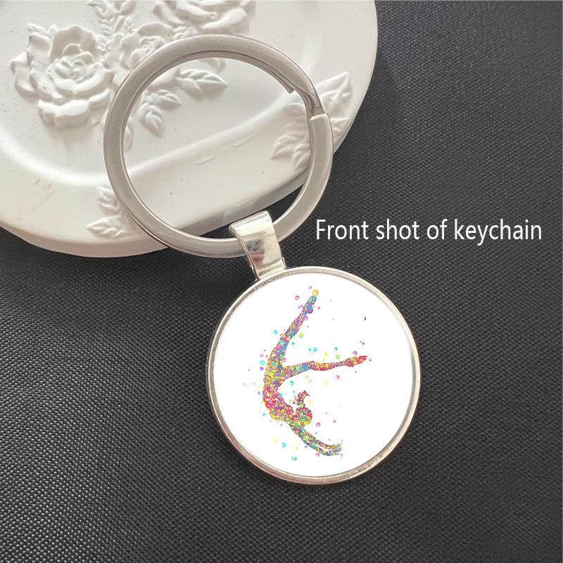 Rhythmic Gymnastics Time Gem Keychain Pendant - Alloy Keyring Ornament Gift