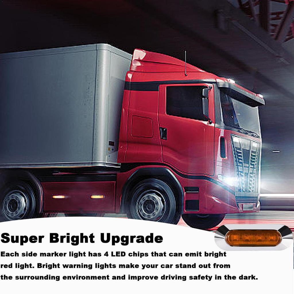 Car Trailer Side Marker Lights, Car Side Indicator Lights | 4 LED Rear Side