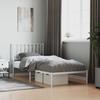 Vidaxl Metal Bed Frame with Headboard, White, 90X190 Cm