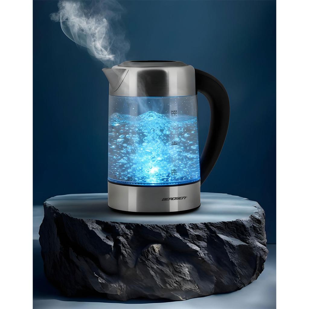Electric Glass Kettle With Temperature Control 1.7L 2200W Berdsen Bd-714