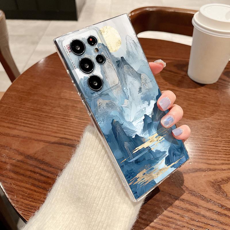 Hülle mit Landschaftsmuster für Samsung Galaxy S26 S25 S24 Ultra S23 S25 FE A57 A17 A37 A16 A56 A55 A15 A35 A36 Weiche TPU-Handyhülle