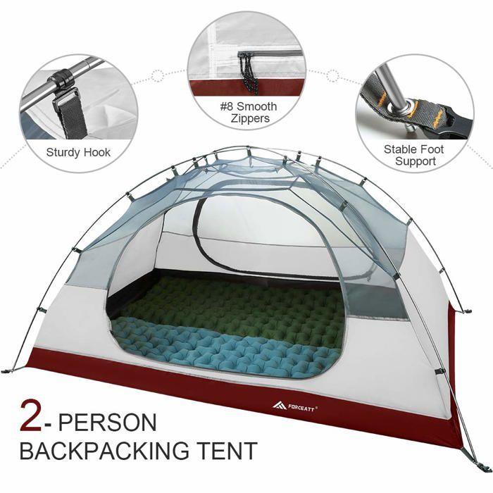 Tente de camping - FORCEATT - ZJSJRJ - 2 places - Imperméable - Montage rapide