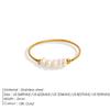 Fashion Freshwater Pearls High Quality Stainless Steel Gold-Plated Round Rings Holiday Jewelry Gifts