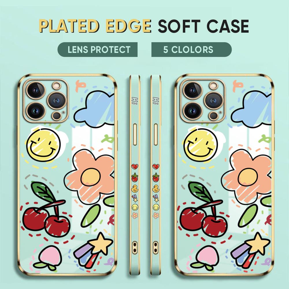 Чехол для телефона с милым мультяшным 6D покрытием для iPhone 11 12 13 14 Pro Max Samsung Galaxy Xiaomi Mi Redmi Note Oneplus Infinix Tecno, мягкий чехол iPhone 11 Pro Max ярко-зеленый