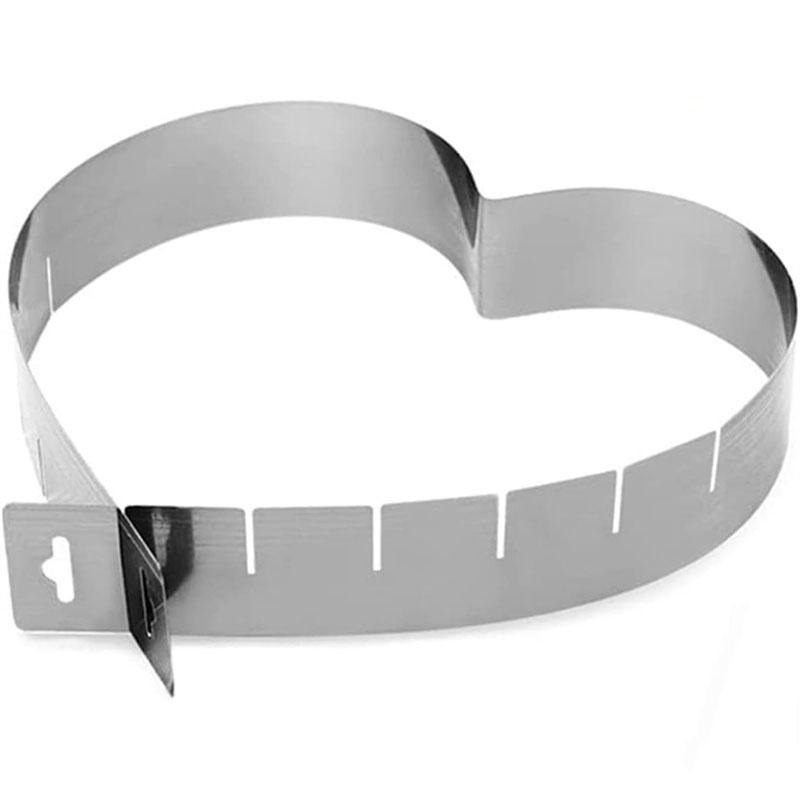 

Creative Love Heart Shape Stainless Steel Adjustable Mousse Ring Circle Mold Cake Cutter 6 Sizes Cake Ring Reusable Baking Tools