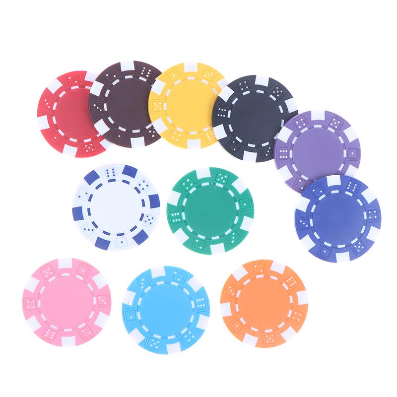 10 Pcs Abs Plastic Poker Chips Casino Texas Hold'Em Poker Metal Coins 11.5G Chips Poker Game Chip Set Accessories