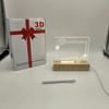 3D Night Light with Solid Wood Base - Erasable Luminous Acrylic Message Board