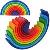 Lt339 Large Wooden Rainbow Puzzle Set Montessori