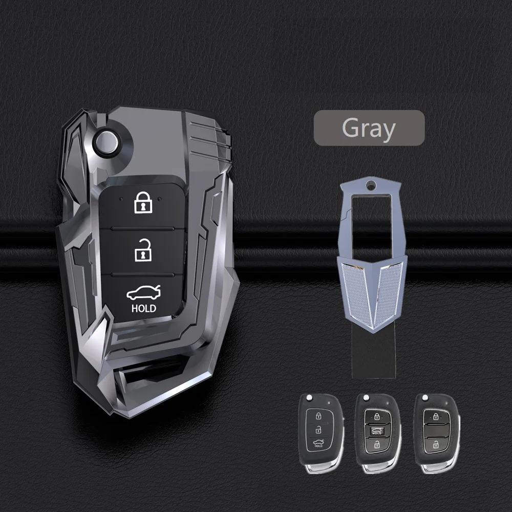 Interior Mouldings Zinc Alloy Car Remote Key Fob Case Key cover For Hyundai Tucson Creta ix25 i20 i30 HB20 Elantra Verna Sonata