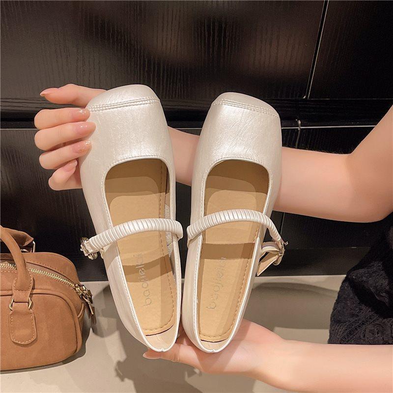 Evening word new small leather shoes flat silver summer skirt with French Mary Jane single shoes women 2025