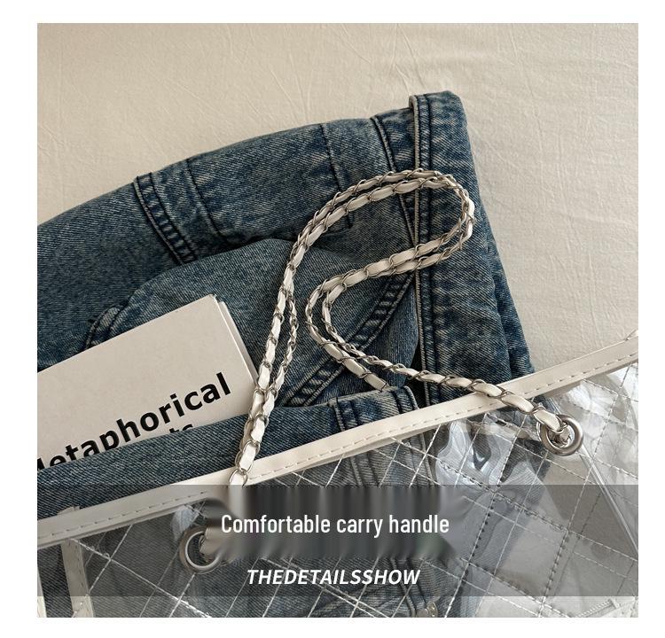 2024 Spring Women's Large PVC Transparent Tote - Casual Shoulder Bag, Summer Trend