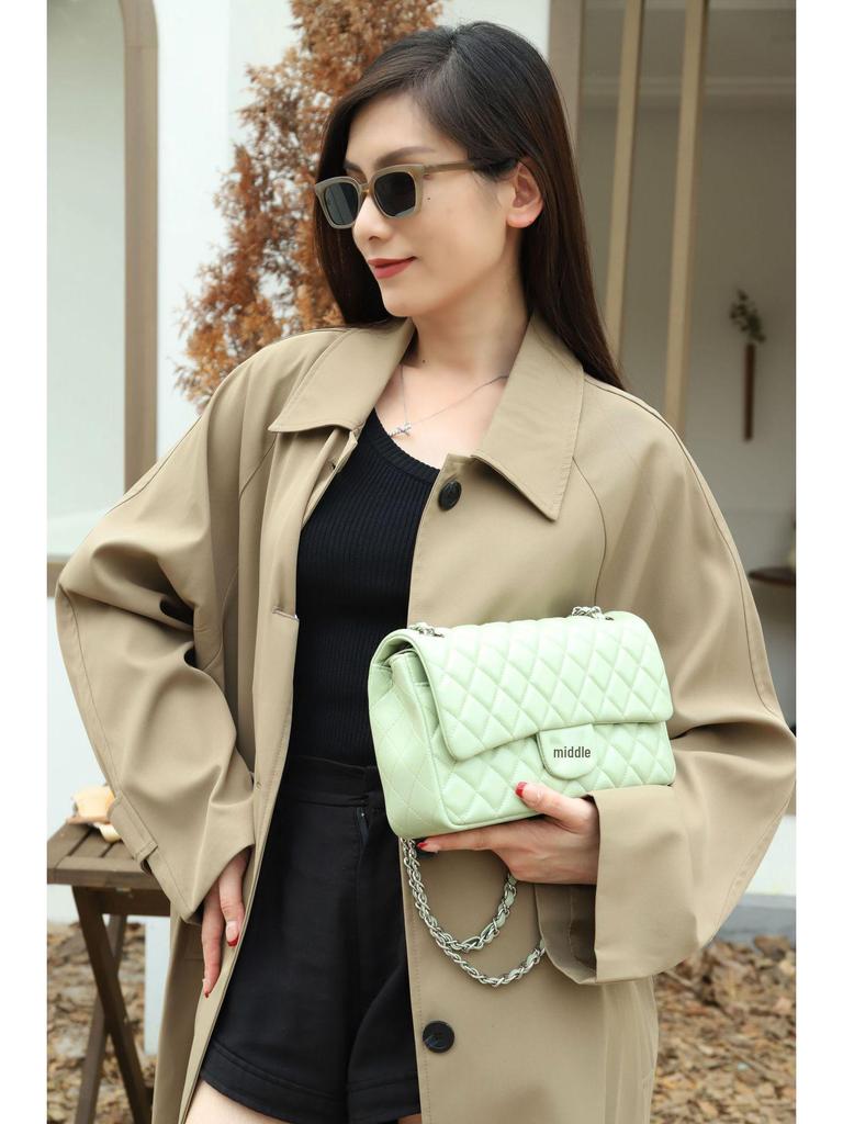 Little Luxury Diamond Lattice Leather Women's Chain Crossbody Bag