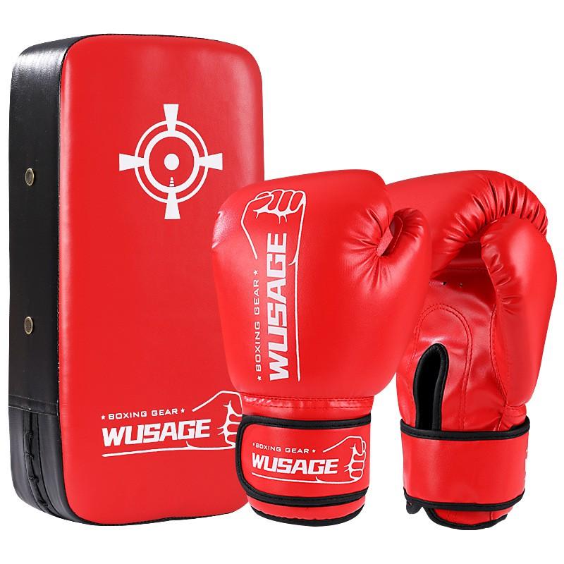 Boxing Gloves Adults Kids With Kick Shield Hand Targets Set PU Leather Training Gear Martial Arts Muay Thai