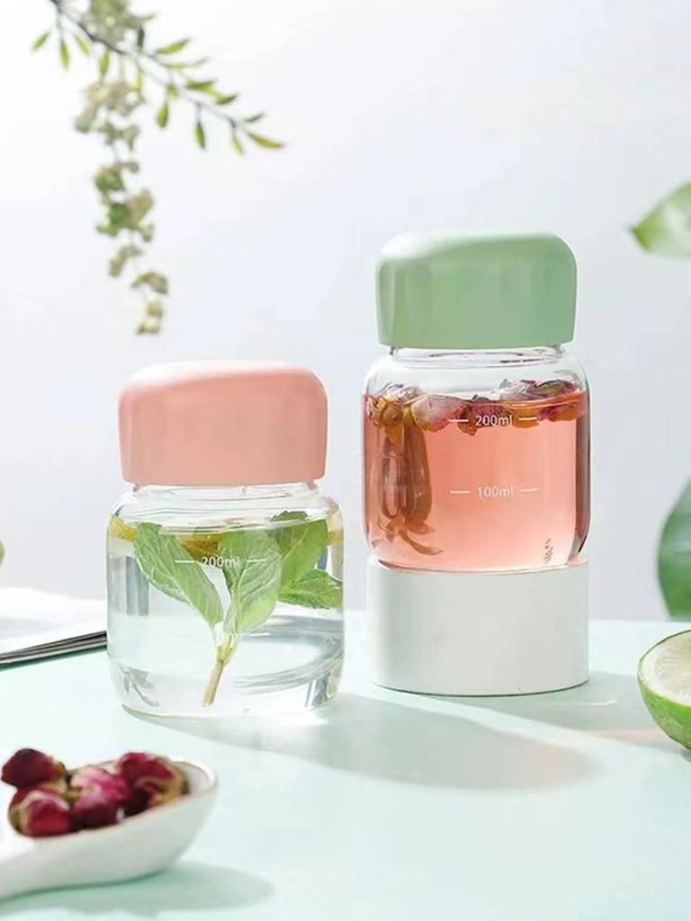 1/2PCS Petite Bouteille d'Eau 300ml Plastique Portable Anti-Fuite Mug Jus Lait Tasse à Boire avec Échelle pour Extérieur Cuisine École