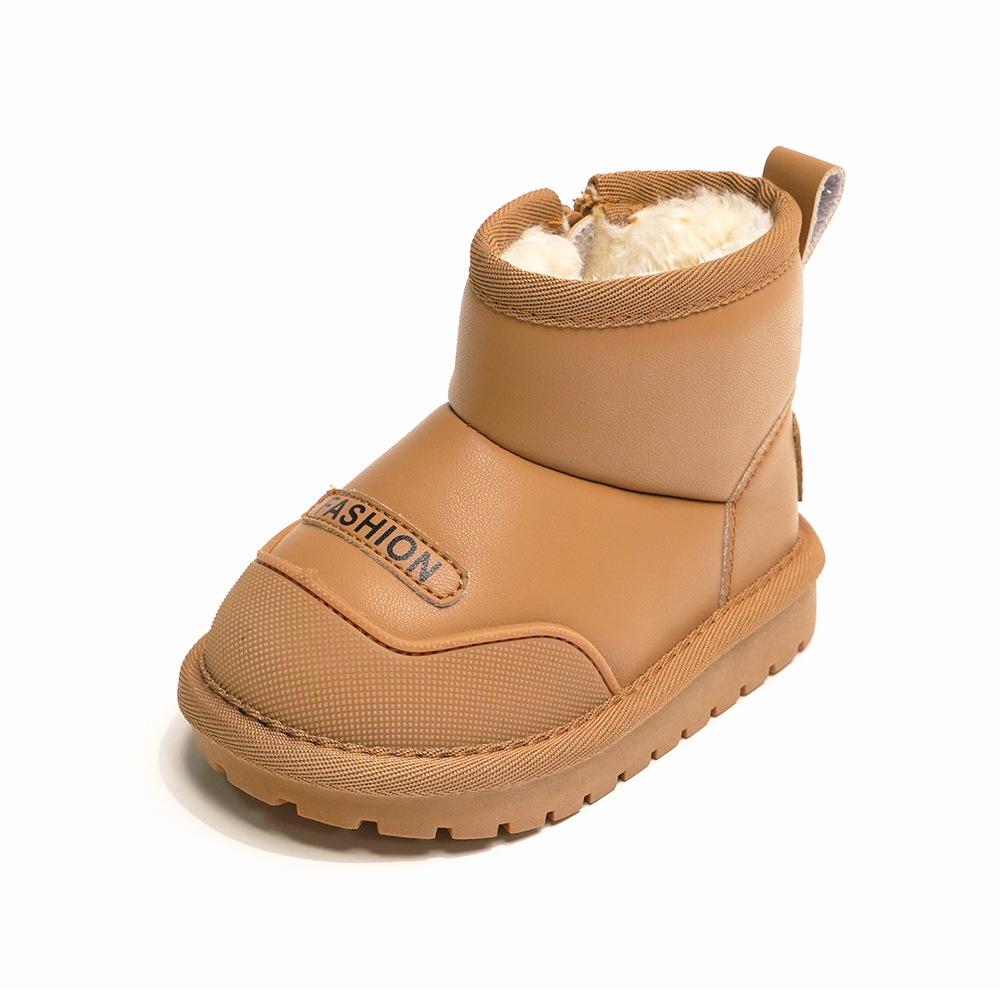 XSHX [Koreanisch Schlicht] Kinder Schneestiefel 2025 Winter Verdickt Warm Jungen und Mädchen Mittelhoch Schmutzabweisend Retro