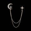 Shirt Brooch Badge Tassel Chains Women Brooches Chain Brooches Pins Star Moon Brooch Korean Style