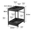 Yamazaki Jitsugyo Under Sink Slide Rack 2 Tiers Black X X Tower Storage Rack Under Sink Storage Drawer 1461 W30.4 D42.4 ~ 68.5 H45.3cm